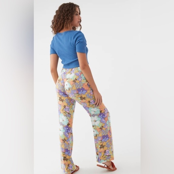 🔆O’Neill🔆 JOHNNY SAMI FLORAL BEACH PANTS WIDE LEG Elastic waist vacation - Picture 7 of 16